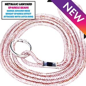 Metallic Sparkle Lanyard Key Holder PINK